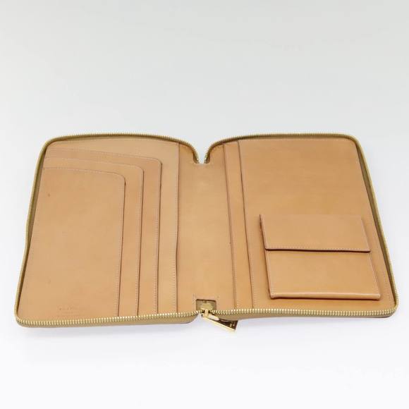 CELINE Macadam Canvas Clutch Bag PVC Leather Brown Gold Auth 90268 - Picture 8 of 16